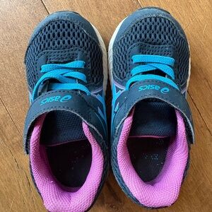 ASICS Kids Sneakers - Black, Blue, and Pink